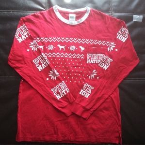 VS PINK red christmas sweatshirt small